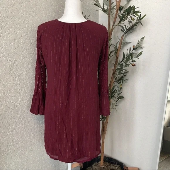 Altar’d State Long Sleeve Tunic Dress w/ lace detailing - Picture 3 of 12